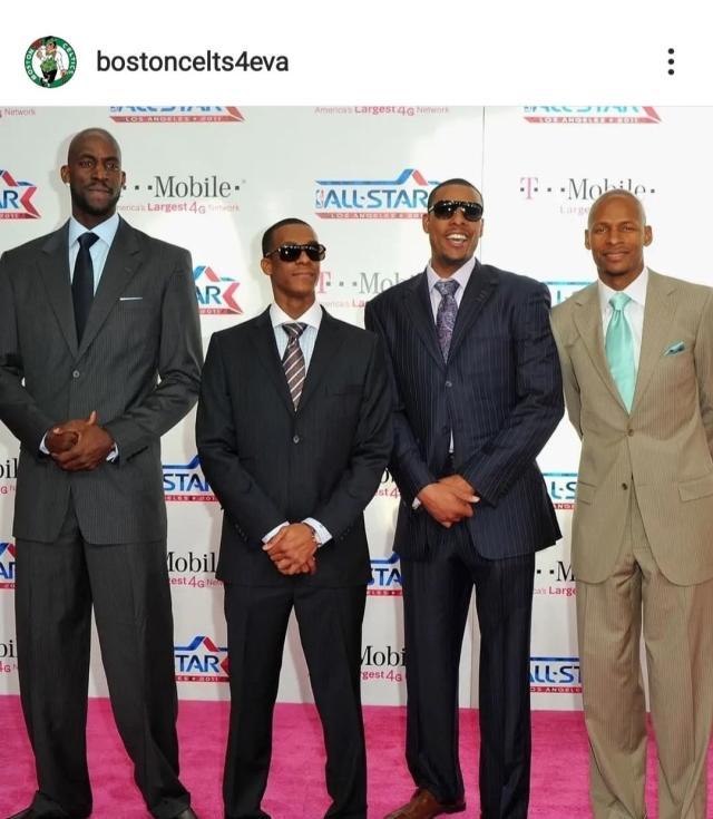 Leyu Sports-耿耿于怀！加内特转发绿军巨头旧照 并将雷阿伦P掉